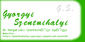 gyorgyi szentmihalyi business card